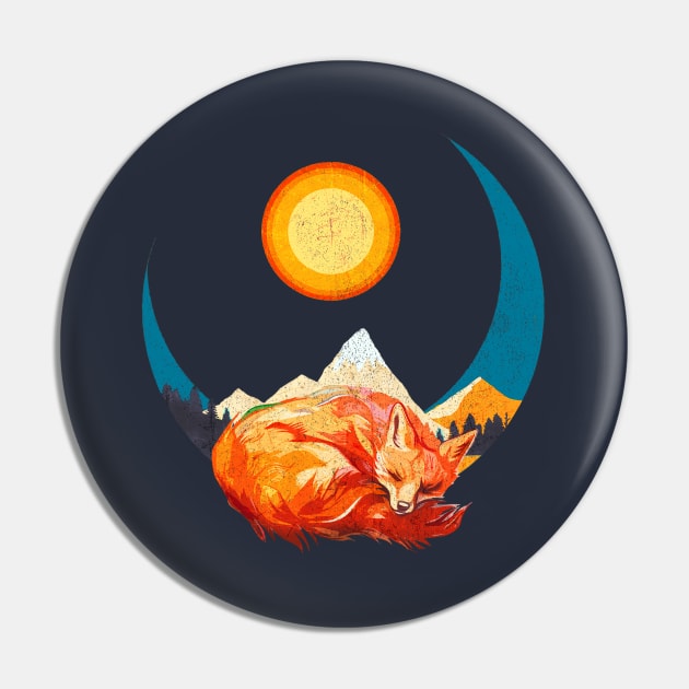 Hibernating Fox Pin by Goldquills