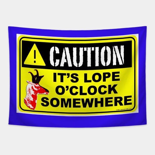 Caution, It's Lope O'Clock Somewhere Tapestry by EssexArt_ABC