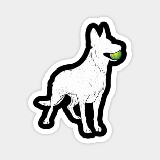 White German Shepherd Silhouette Tennis Ball Dog Lover Magnet