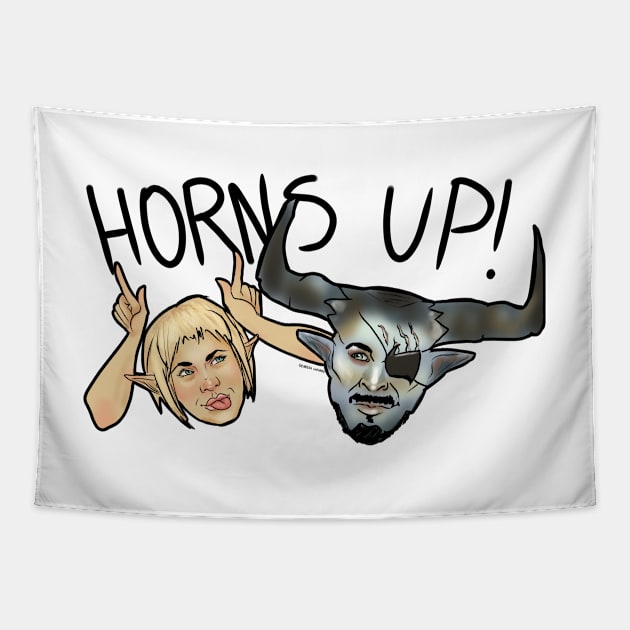 Horns Up Tapestry by georgiagoddard