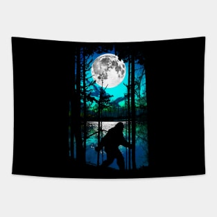 Bigfoot Moon Tapestry