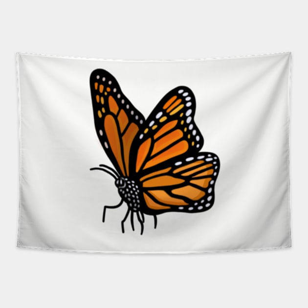 Pretty Orange Butterfly Autumn Inspired Tapestry by AlmightyClaire