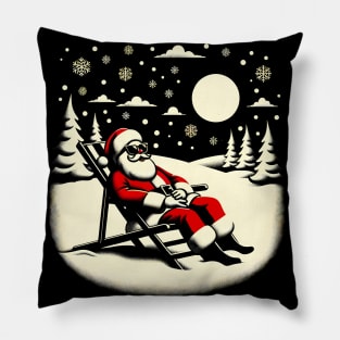 Santa's Beach Chillout: Christmas Relaxation Shirt Pillow