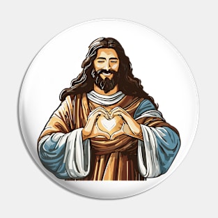 Jesus Christ making a heart with his hands Pin