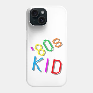 '80s Kid. Colorful Retro Design. (White Background) Phone Case