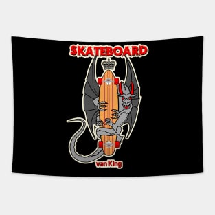 van King - Dragon Lady Longboard - white border Tapestry