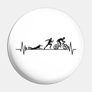 TRIATHLON heartbeat Swim, Bike, Run lover Pin