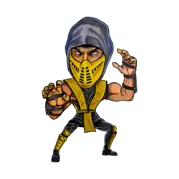 Chibi Scorpion - Mortal Kombat - Camiseta Beisbol | TeePublic MX