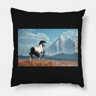 Blue Roan and Distant Mountain Pillow