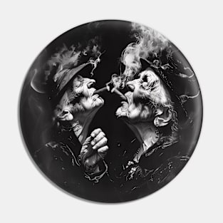 Cigar Kiss: My Best Friend... Soulmate and Besties Forever on a Dark Background Pin