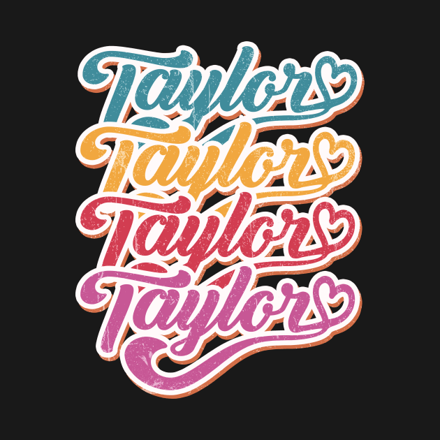 Retro Personalized TAYLOR Girl First Name  Repeated Text by drreamweaverx