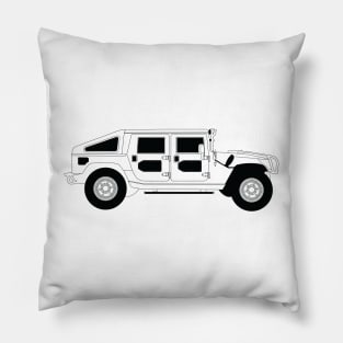 Humvee Black Outline Pillow