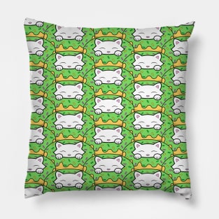 Cats eating green donuts Pillow