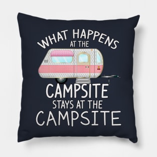 What Happens at the Campsite - Cool Camping Stuff Pillow