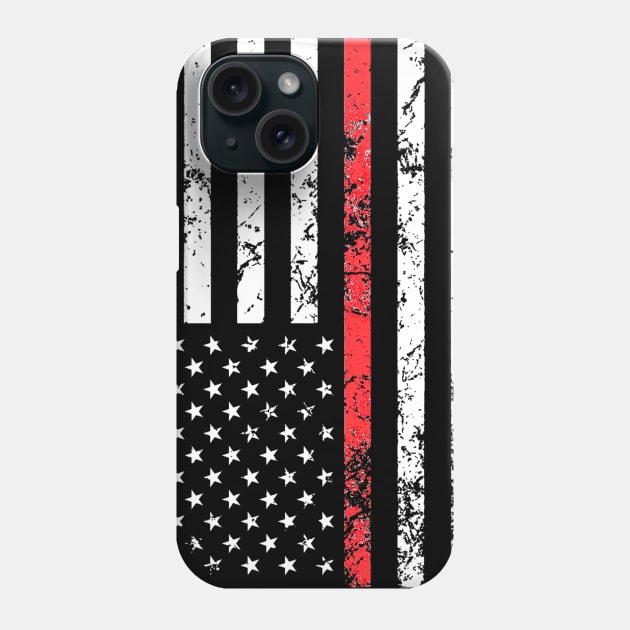 Thin Red Line  American Flag Phone Case by Scar