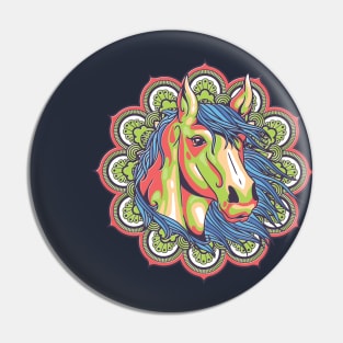 Mandala Horse  colorful cute animal Pin