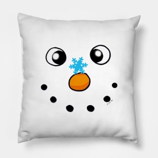 funny Christmas snowman face Pillow