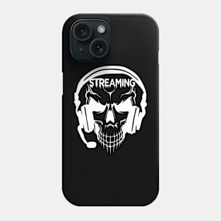 Gamer Streaming Skull Wearing Headset Phone Case