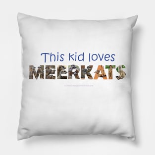 This kid loves meerkats - wildlife oil painting word art Pillow