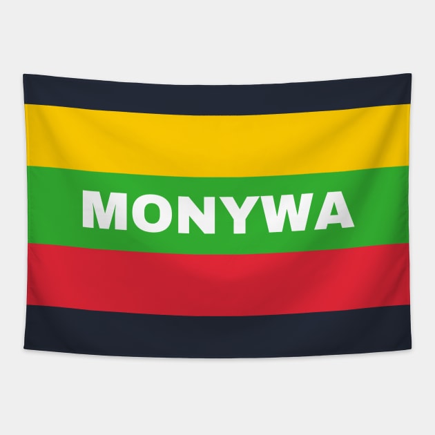 Monywa City in Myanmar Flag Colors Tapestry by aybe7elf