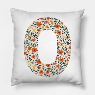A vintage flower pattern filling the letter o Pillow