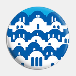 Mediterranean village stylized Pin