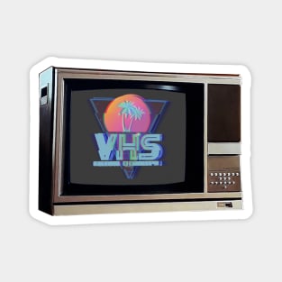 TV SET / VHS #3 (palms & grid) (GLITCHED) Magnet