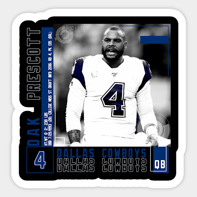 Dak Prescott Football Edit Tapestries Cowboys - Dak Prescott - Sticker