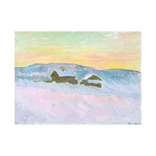Landscape of Norway - The Blue Houses by Claude Monet T-Shirt