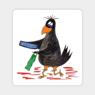 Crow train spotter Magnet