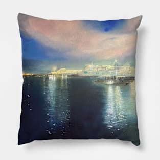 View of the Port of Livorno in the evening Pillow