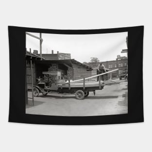 Kelly&#39;s Lumber Yard, 1926. Vintage Photo Tapestry