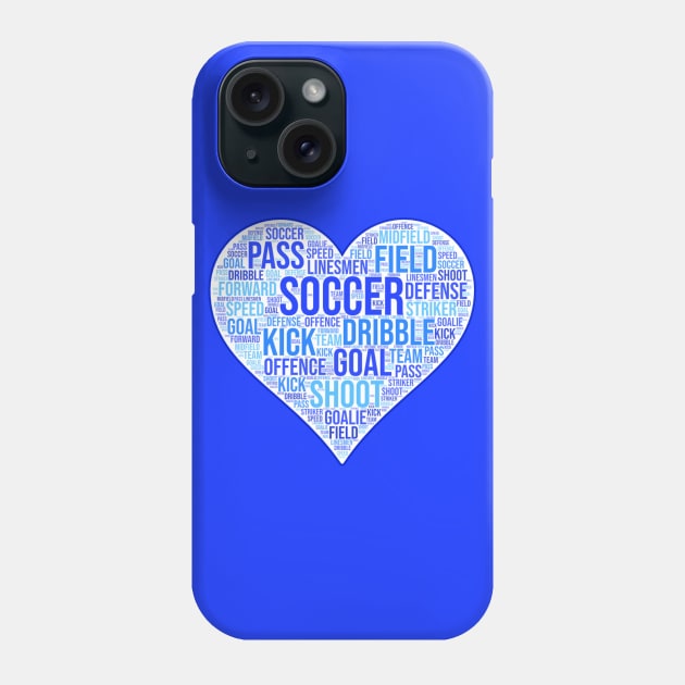 Soccer Heart Blue Phone Case by hcohen2000