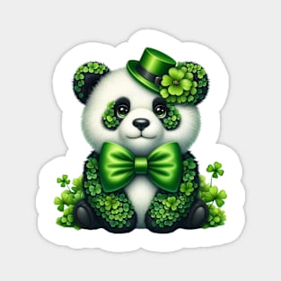 Clover Panda Bear St Patricks Day Magnet