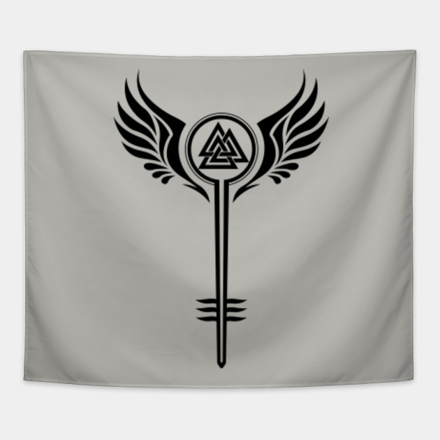 Valkyrie Symbol With Odins Valknut Viking Norse Valkyrie Tapestry Teepublic