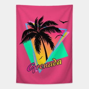 Grenada Cool 80s Sunset Tapestry