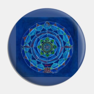 Aquarius horoscope free-hand mandala -Renate van Nijen Pin