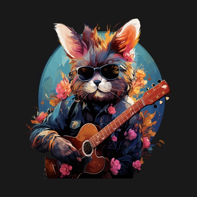 Rabbit Playing Guitar by JH Mart