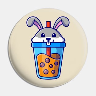Cute Rabbit Boba Milk Tea Cartoon Pin