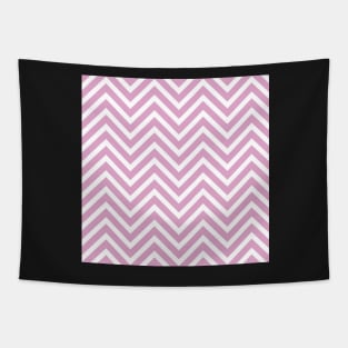 Pink and White Chevron Pattern Tapestry