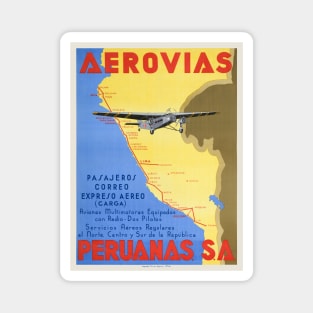 Aerovias Peruanas Peru Vintage Poster 1936 Magnet