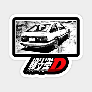 Black and White Manga Art Initial D v2 Magnet