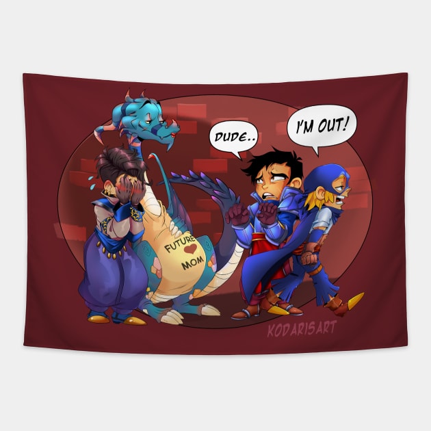 Pregnant Dragon! Tapestry by masciajames