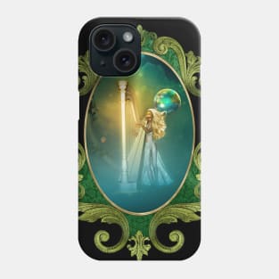 Beautiful fairy playing a harp in the sky Phone Case