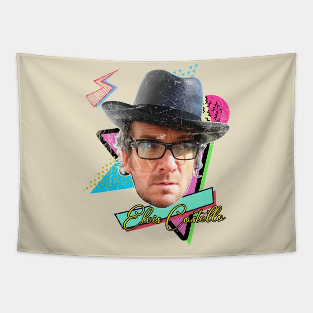 Vintage Elvis Costello Design Tapestry by GekNdangSugih