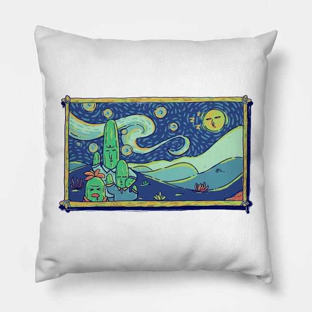 The Starry Night In The Desert Pillow by MvdSwink