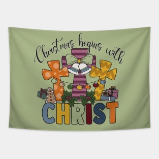 Christmas Begins With Christ Tapestry