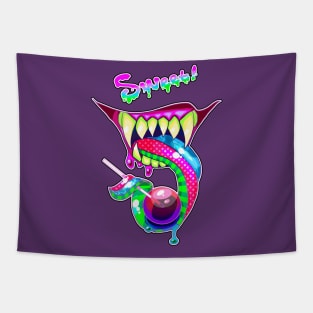 Sweet! Neon Candy Mouth Tapestry