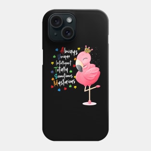 inspirational quote Autism Awareness Flamingo Mom child Phone Case