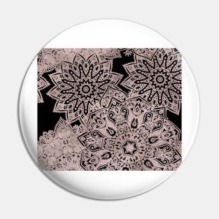 Rose gold mandala - jet black Pin